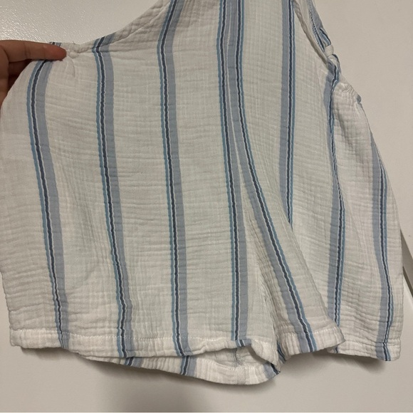 ocean drive Striped Cotton Gauze Knotted overalls Size Medium - Picture 7 of 8